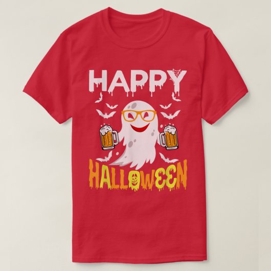 Trick or treat Halloween Shirt Ghost Pumpkin Happy (Design voorkant)