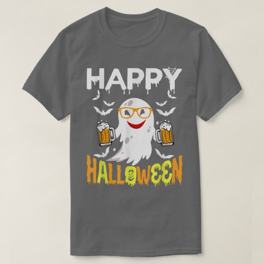 Trick or treat Halloween Shirt Ghost Pumpkin Happy (Design voorkant)