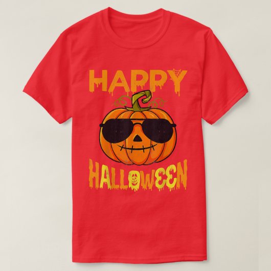 Trick or treat Halloween Shirt, Pumpkin Happy Hall T-shirt (Design voorkant)