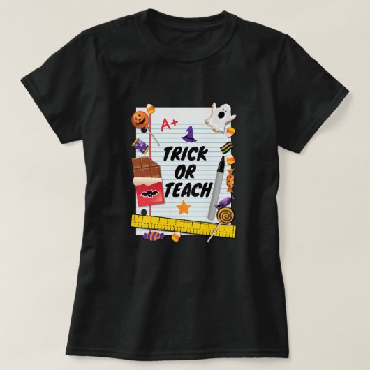 Trick or treat Halloween Shirt voor School (Design voorkant)