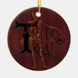 trick or treat Halloween Skeleton Grim Collage Keramisch Ornament