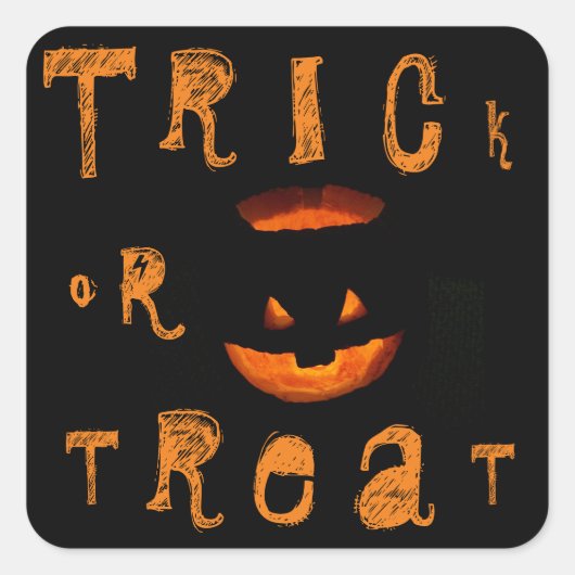 Trick or treat Halloween Skull Vierkante Sticker (Voorkant)