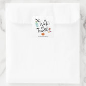 Trick or treat Halloween Snoep Vierkante Sticker (Tas)