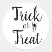 Trick or treat Halloween Spider Canvas tas Ronde Sticker (Voorkant)