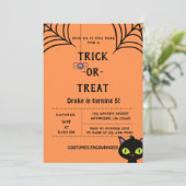 Trick or treat, Halloween Spiders Invitation Kaart (Staand voorkant)