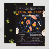 Trick or treat, Halloween Spiders, Spooky Invitat Kaart (Voorkant / Achterkant)