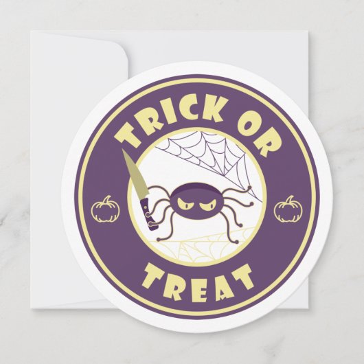 Trick or treat halloween spin Starbucks-stijl Feestdagenkaart (Voorkant)