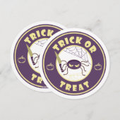 Trick or treat halloween spin Starbucks-stijl Feestdagenkaart (Voorkant / Achterkant)