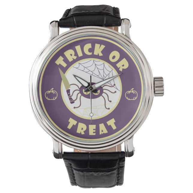 Trick or treat halloween spin Starbucks-stijl Horloge (Voorkant)