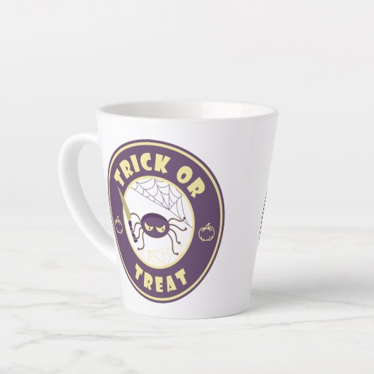 Trick or treat halloween spin Starbucks-stijl Latte Mok (Linkerhoek)