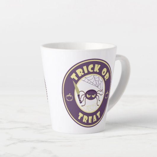 Trick or treat halloween spin Starbucks-stijl Latte Mok (Rechterhoek)