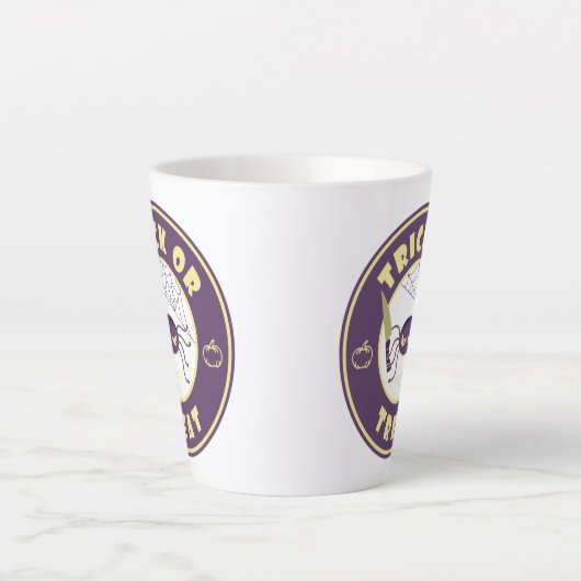 Trick or treat halloween spin Starbucks-stijl Latte Mok (Voorkant)