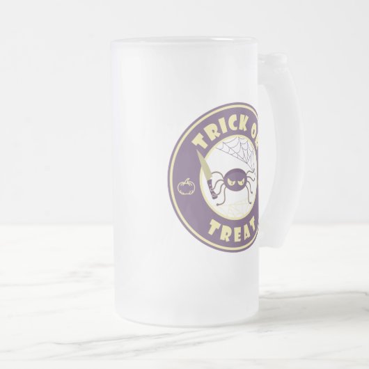 Trick or treat halloween spin Starbucks-stijl Matglas Bierpul (Voorkant rechts)