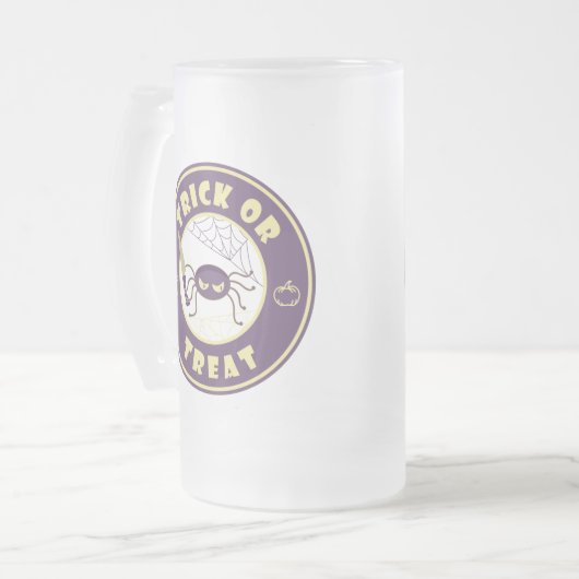 Trick or treat halloween spin Starbucks-stijl Matglas Bierpul (Voorkant links)