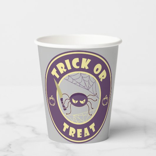 Trick or treat halloween spin Starbucks-stijl Papieren Bekers (Achterkant)