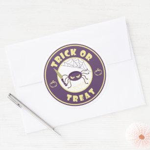 Trick or treat halloween spin Starbucks-stijl Ronde Sticker