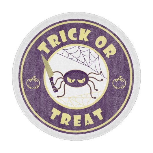 Trick or treat halloween spin Starbucks-stijl Snijplank (Voorkant)