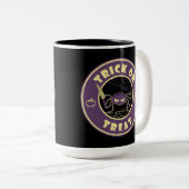 Trick or treat halloween spin Starbucks-stijl Tweekleurige Koffiemok (Voorkant rechts)