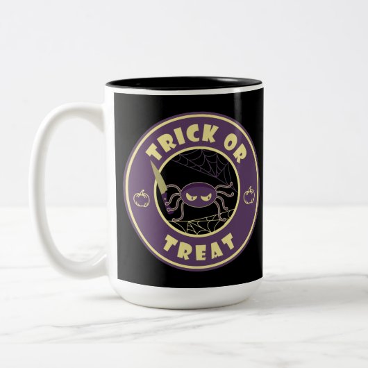 Trick or treat halloween spin Starbucks-stijl Tweekleurige Koffiemok (Links)