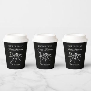 Trick or Treat Halloween Spinnen Webben Griezelen Papieren Bekers