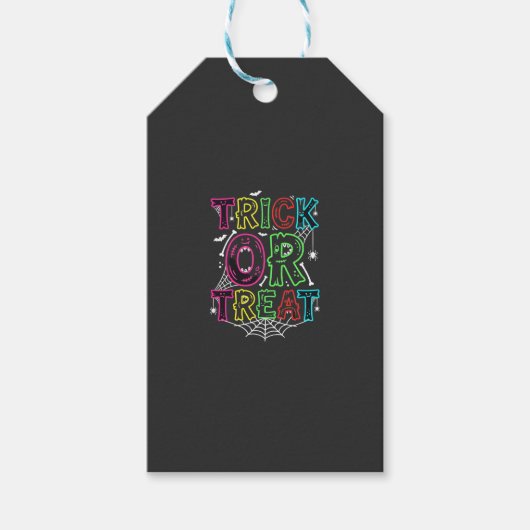 Trick or Treat Halloween Spinnenweb Design_1 Cadeaulabel (Voorkant)