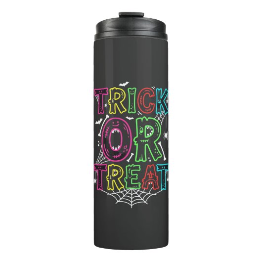 Trick or Treat Halloween Spinnenweb Design_1 Thermosbeker (Voorkant)