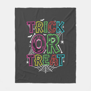 Trick or Treat Halloween Spinnenweb Ontwerp_1 Fleece Deken