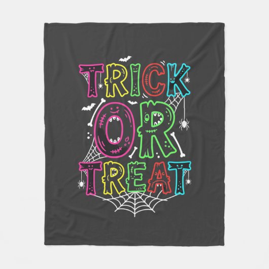 Trick or Treat Halloween Spinnenweb Ontwerp_1 Fleece Deken (Voorkant)