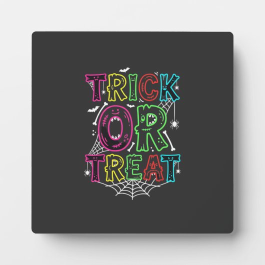 Trick or Treat Halloween Spinnenweb Ontwerp_1 Fotoplaat (Voorkant)