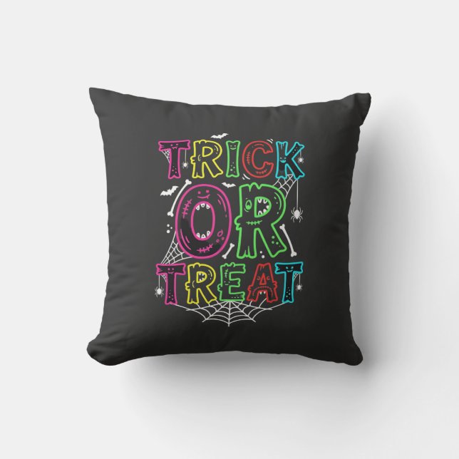 Trick or Treat Halloween Spinnenweb Ontwerp_1 Kussen (Voorkant)