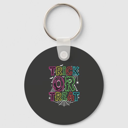 Trick or Treat Halloween Spinnenweb Ontwerp_1 Sleutelhanger (Voorkant)