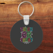 Trick or Treat Halloween Spinnenweb Ontwerp_1 Sleutelhanger (Voorkant)