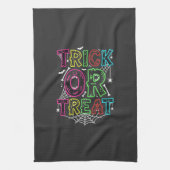Trick or Treat Halloween Spinnenweb Ontwerp_1 Theedoek (Verticaal)