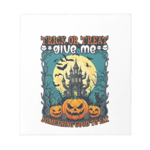 Trick Or Treat Halloween Spokenhuis Pompoenen Ma Notitieblok