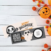 Trick or treat Halloween spookachtige gasten Dank Mini Visitekaartje