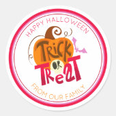 Trick or treat Halloween Spooky Creepy Pumpkin Ronde Sticker (Voorkant)