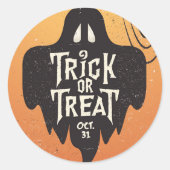 Trick or treat Halloween Spooky Creepy Pumpkin Ronde Sticker (Voorkant)
