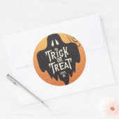 Trick or treat Halloween Spooky Creepy Pumpkin Ronde Sticker (Envelop)