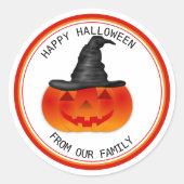 Trick or treat Halloween Spooky Creepy Pumpkin Ronde Sticker (Voorkant)