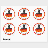Trick or treat Halloween Spooky Creepy Pumpkin Ronde Sticker (Vel)