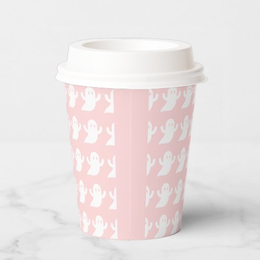 Trick or treat Halloween Spooky Ghost Schattige Ro Papieren Bekers (Rechts)