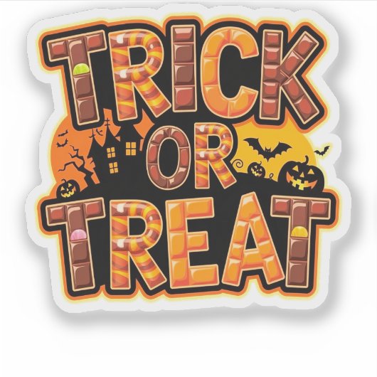 Trick or Treat halloween Sticker (Voorkant)