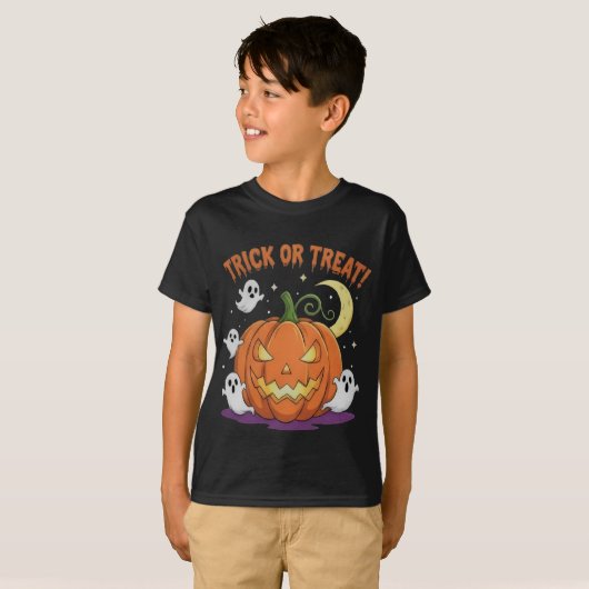 Trick or Treat Halloween T-shirt (Voorkant volledig)