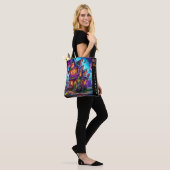 Trick or treat Halloween Town Gepersonaliseerd Zwa Tote Bag (Op model)