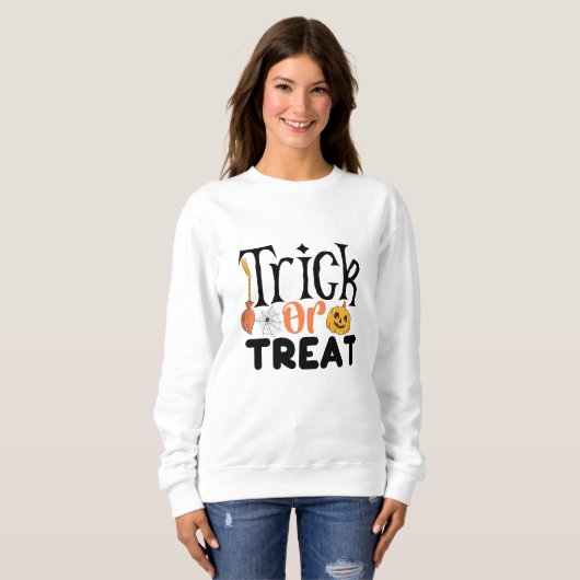 Trick Or Treat Halloween Trui (Voorkant volledig)