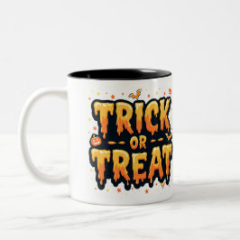 Trick or treat-Halloween Tweekleurige Koffiemok