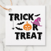 Trick or treat Halloween Typografie Gepersonalisee Bedankjes Labels (Voorkant)