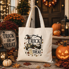 Trick or Treat Halloween Typography Tote Bag