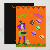 Trick or treat Halloween Uitnodiging (Voorkant / Achterkant)