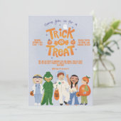 Trick or treat Halloween uitnodiging (Staand voorkant)